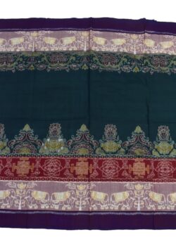 Green Colour Plane Border Sambalpuri Handloom Cotton Saree