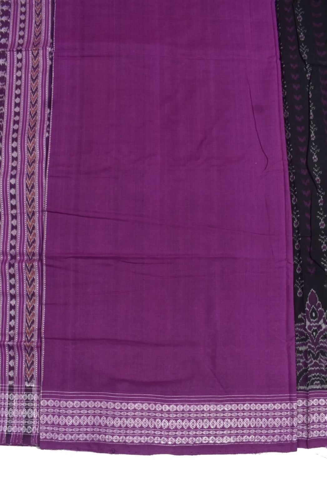 Black Colour Pasapali Design Sambalpuri Handloom Cotton Saree - Image 5