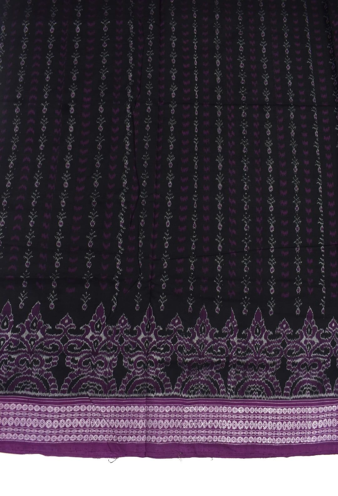 Black Colour Pasapali Design Sambalpuri Handloom Cotton Saree - Image 4