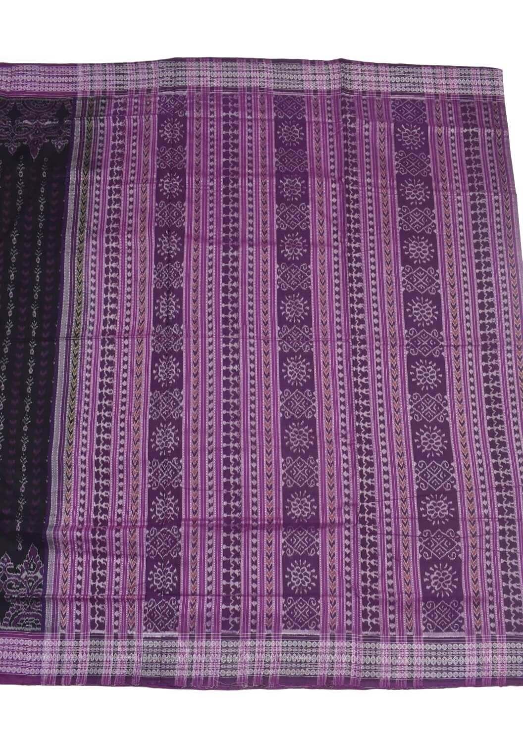 Black Colour Pasapali Design Sambalpuri Handloom Cotton Saree - Image 2