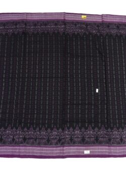 Black Colour Pasapali Design Sambalpuri Handloom Cotton Saree