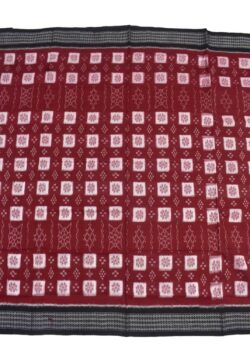 Red Colour Pasapali Design Sambalpuri Handloom Cotton Saree