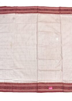 White Colour Pasapali Design Sambalpuri Handloom Cotton Saree