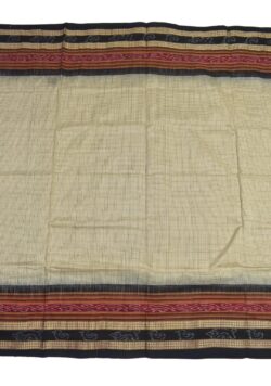 Biscuit Colour Pasapali Design Sambalpuri Handloom Cotton Saree