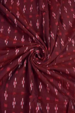 Maroon Colour Sambalpuri Handloom Cotton Fabrics