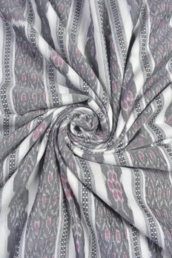White Colour Sambalpuri Handloom Cotton Fabric