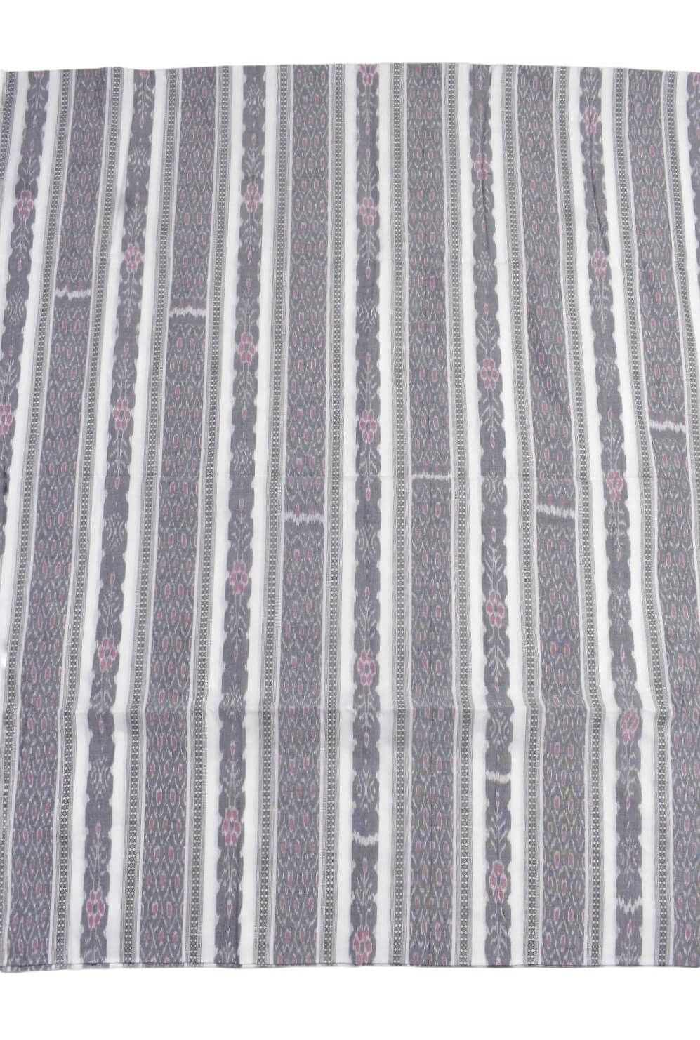 White Colour Sambalpuri Handloom Cotton Fabric - Image 3