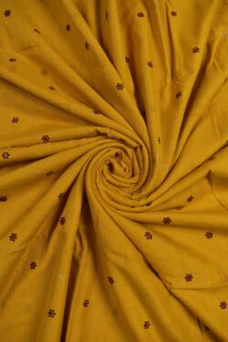 Yellow Colour Buti Design Sambalpuri Handloom Cotton Fabrics