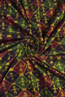 Black Colour Tribal Design Sambalpuri Handloom Cotton Fabrics