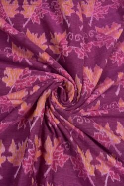 Pink Colour Leaf Design Sambalpuri Handloom Cotton Fabrics