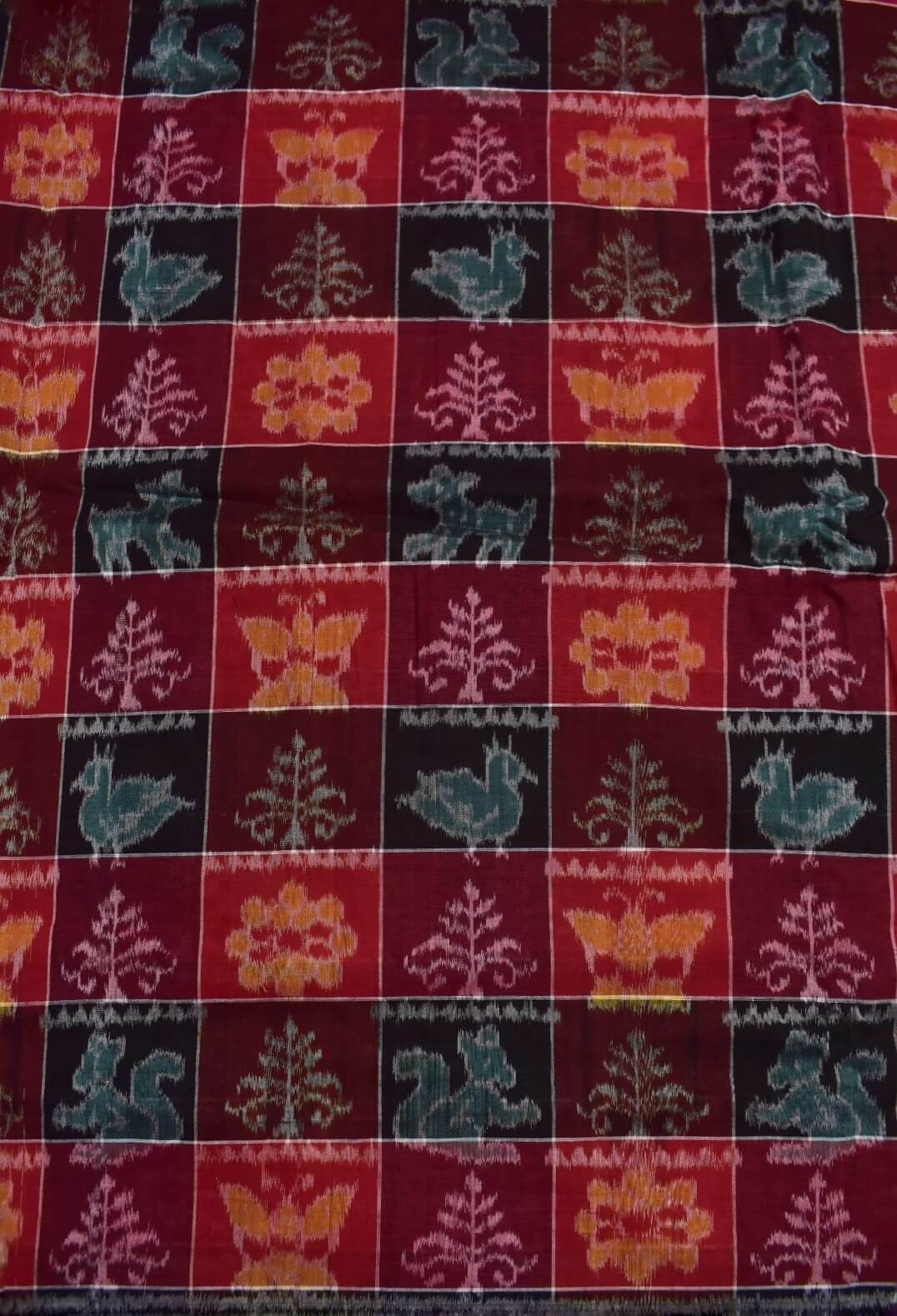 Black-Red Colour Sambalpuri Handloom Cotton Fabrics - Image 3