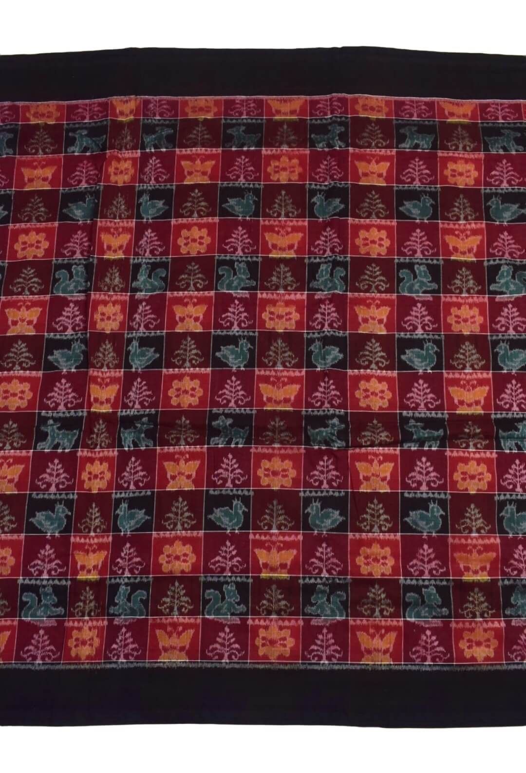 Black-Red Colour Sambalpuri Handloom Cotton Fabrics - Image 2