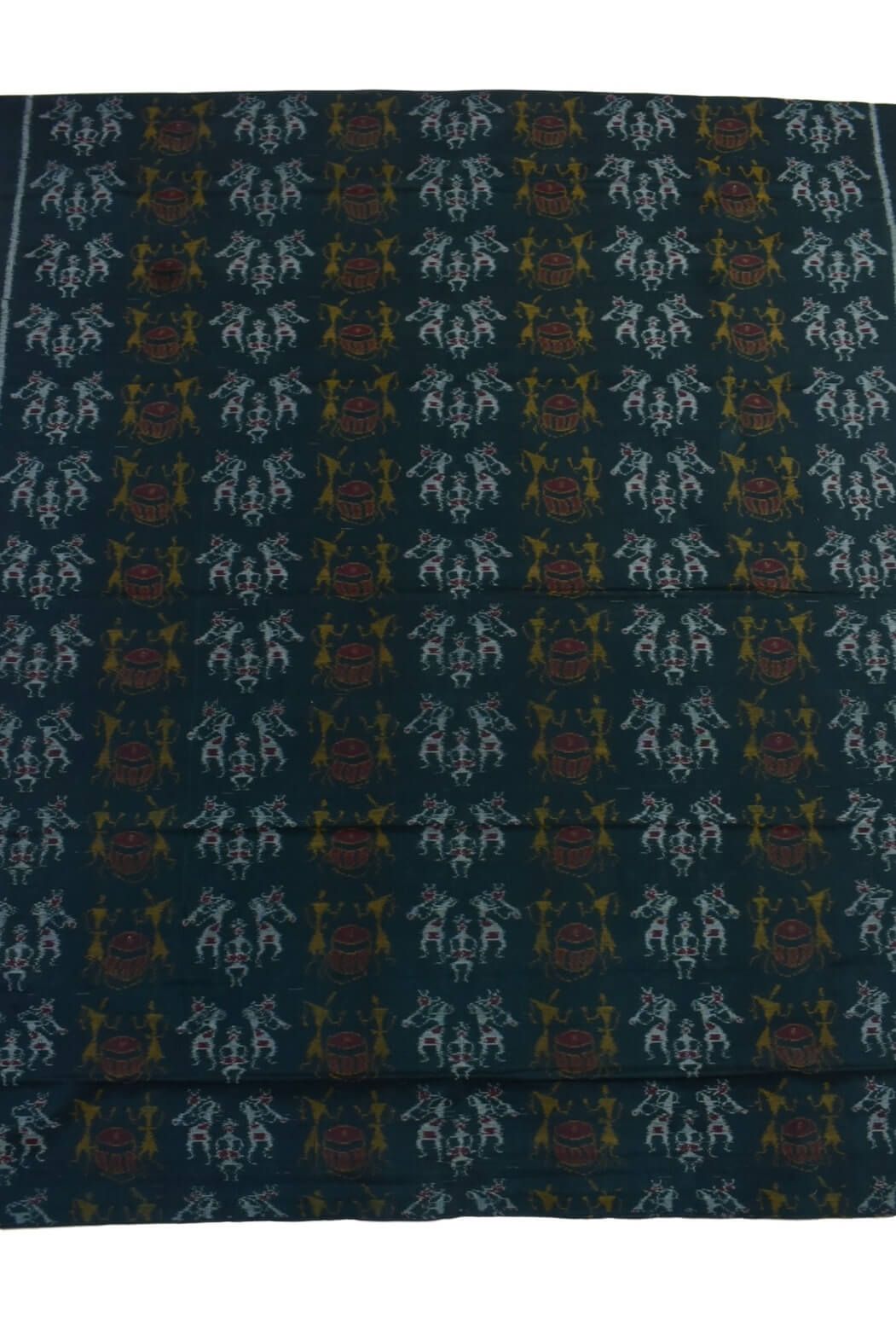 Green Colour Sambalpuri Handloom Cotton Dress Material - Image 4
