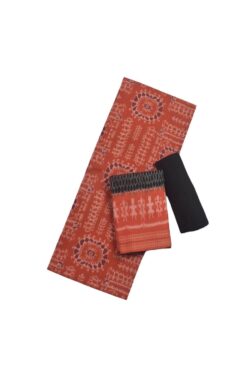Orange Colour Sambalpuri Handloom Cotton Dress Material