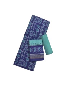 Blue Colour Sambalpuri Handloom Cotton Dress Material