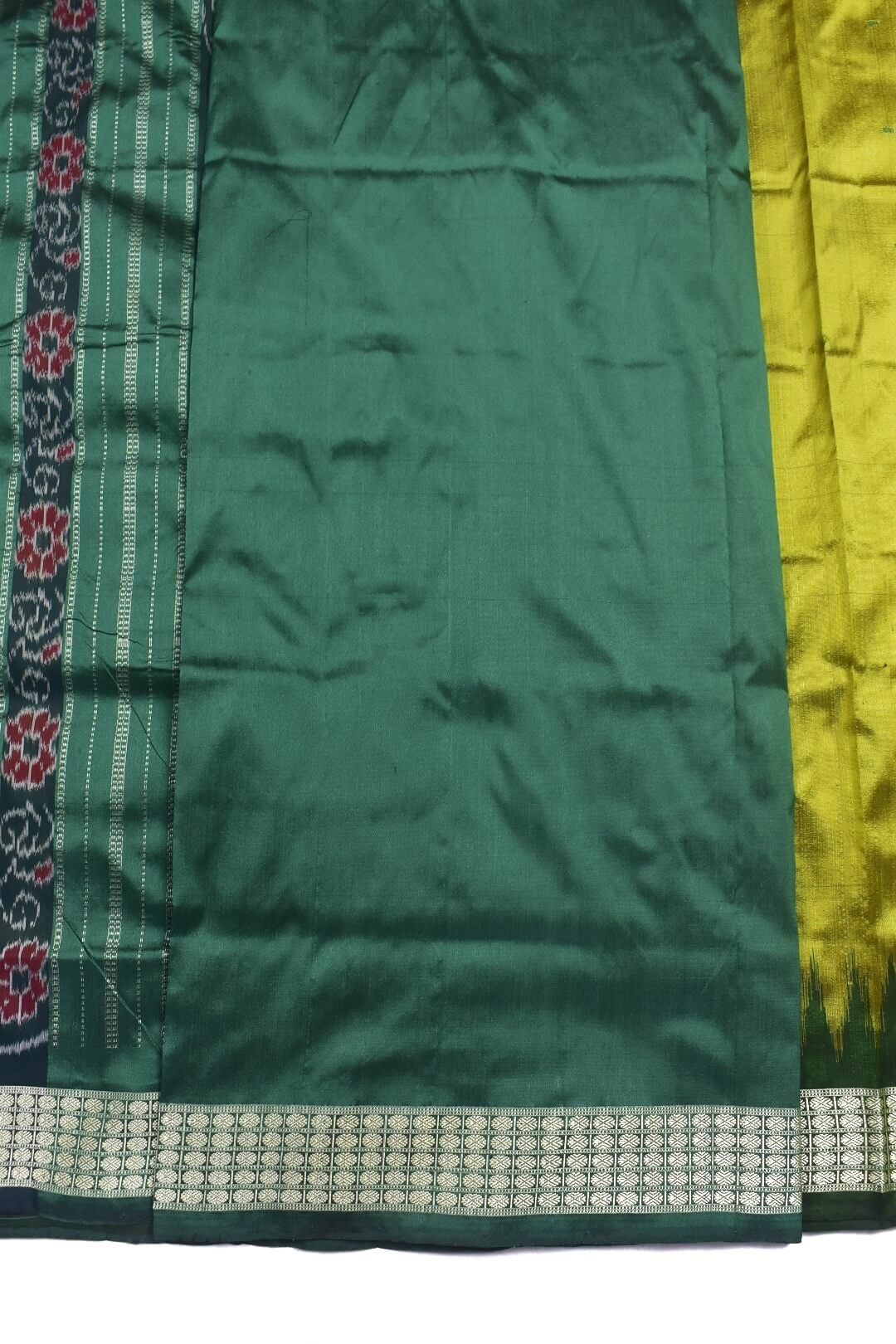 Yellow Colour Sambalpuri Handloom Bandha Silk Saree - Image 5