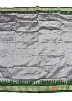 Silver Colour Sambalpuri Handloom Bandha Silk Saree