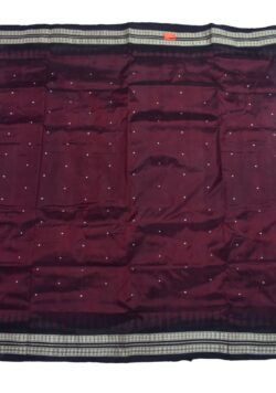 Maroon Colour Sambalpuri Handloom Bandha Silk Saree