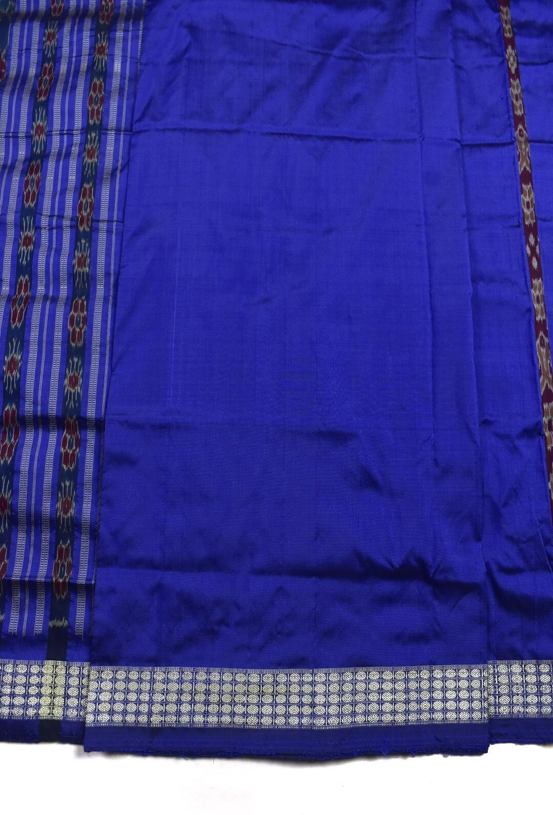 Blue-Red Combination Patli Design Sambalpuri Handloom Silk Saree - Image 6