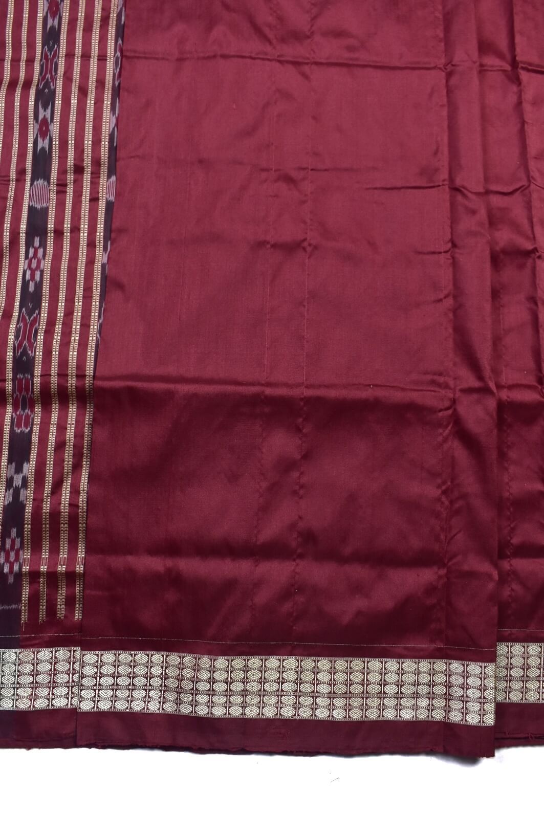 Green-Red Combination Patli Design Sambalpuri Handloom Silk Saree - Image 6