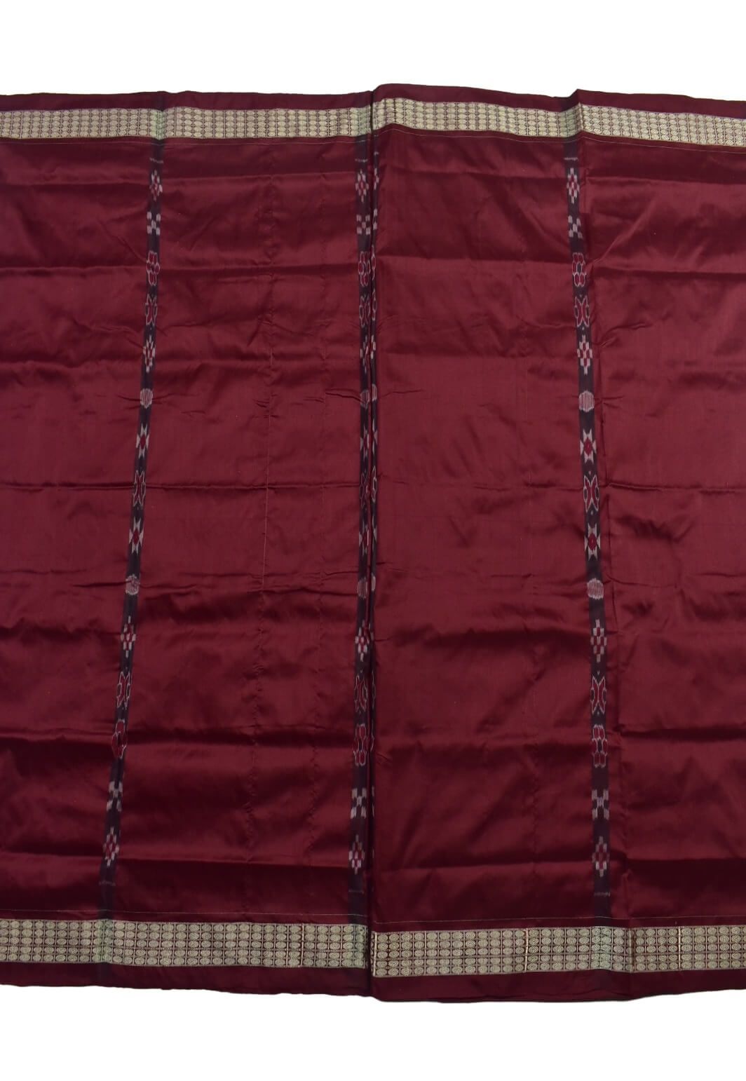 Green-Red Combination Patli Design Sambalpuri Handloom Silk Saree - Image 2