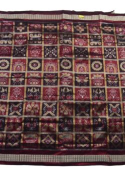 Red-Black Colour Sambalpuri Handloom Bandha Silk Saree