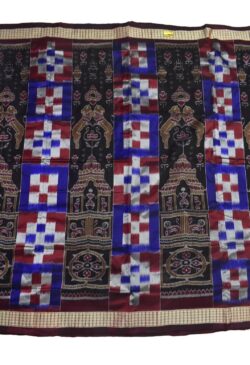 Black Colour Sambalpuri Handloom Bandha Silk Saree