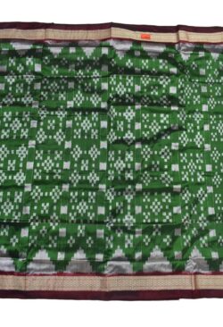 Green Colour Sambalpuri Handloom Bandha Silk Saree