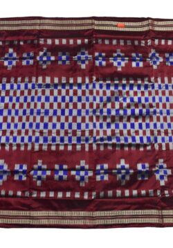 Red-Blue Colour Sambalpuri Handloom Bandha Silk Saree