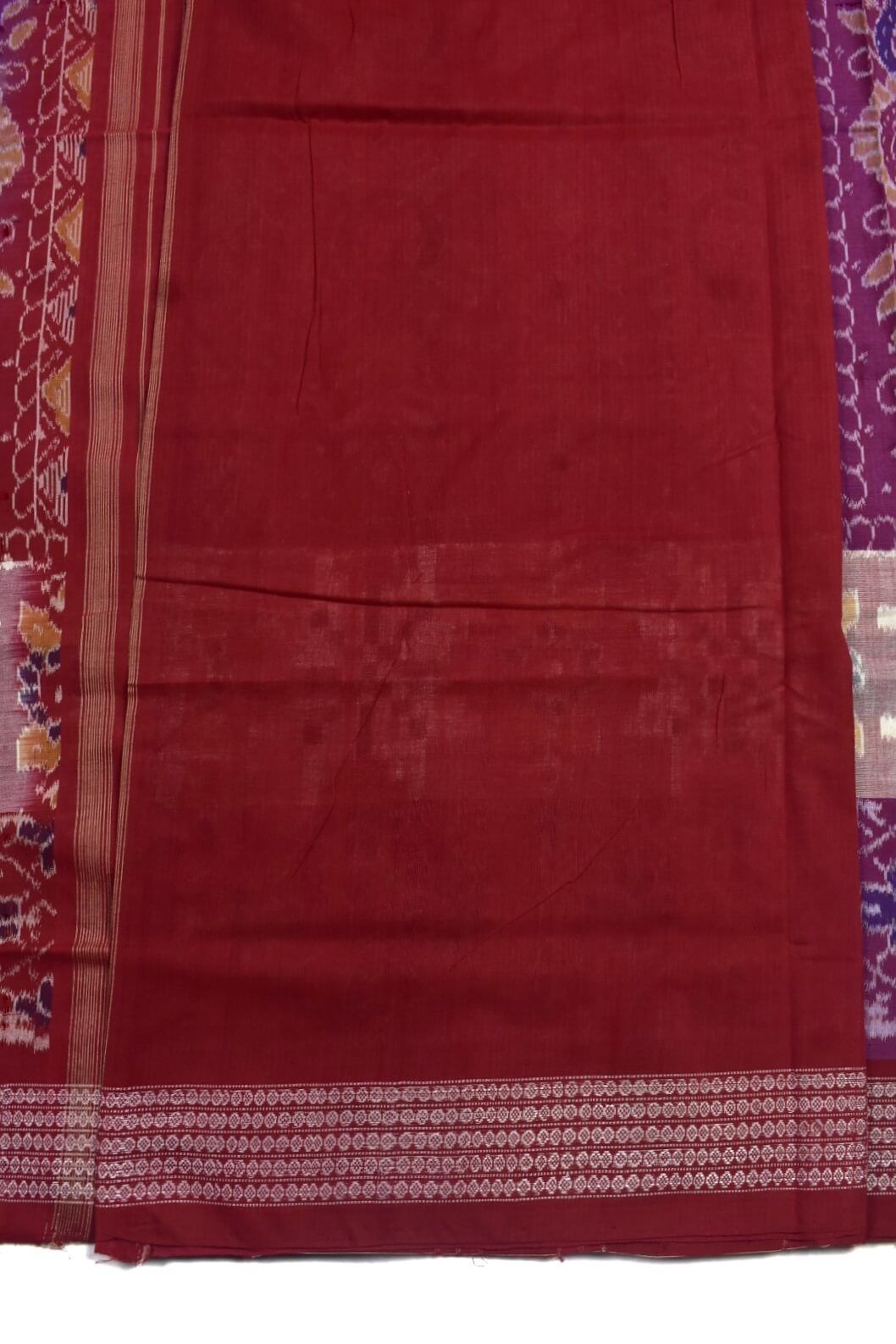 Purple Colour Sambalpuri Handloom Cotton Bandha Saree - Image 5