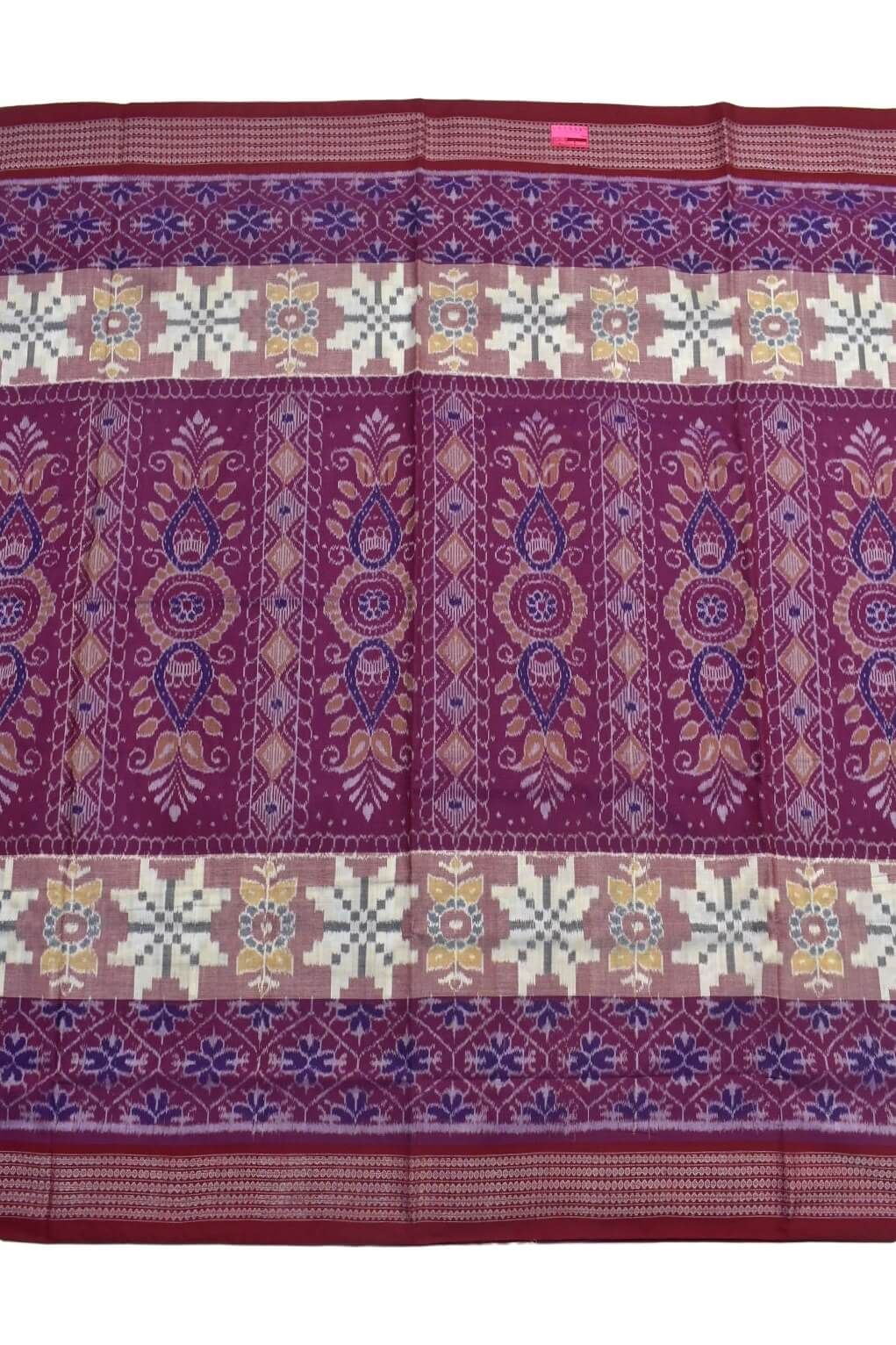 Purple Colour Sambalpuri Handloom Cotton Bandha Saree