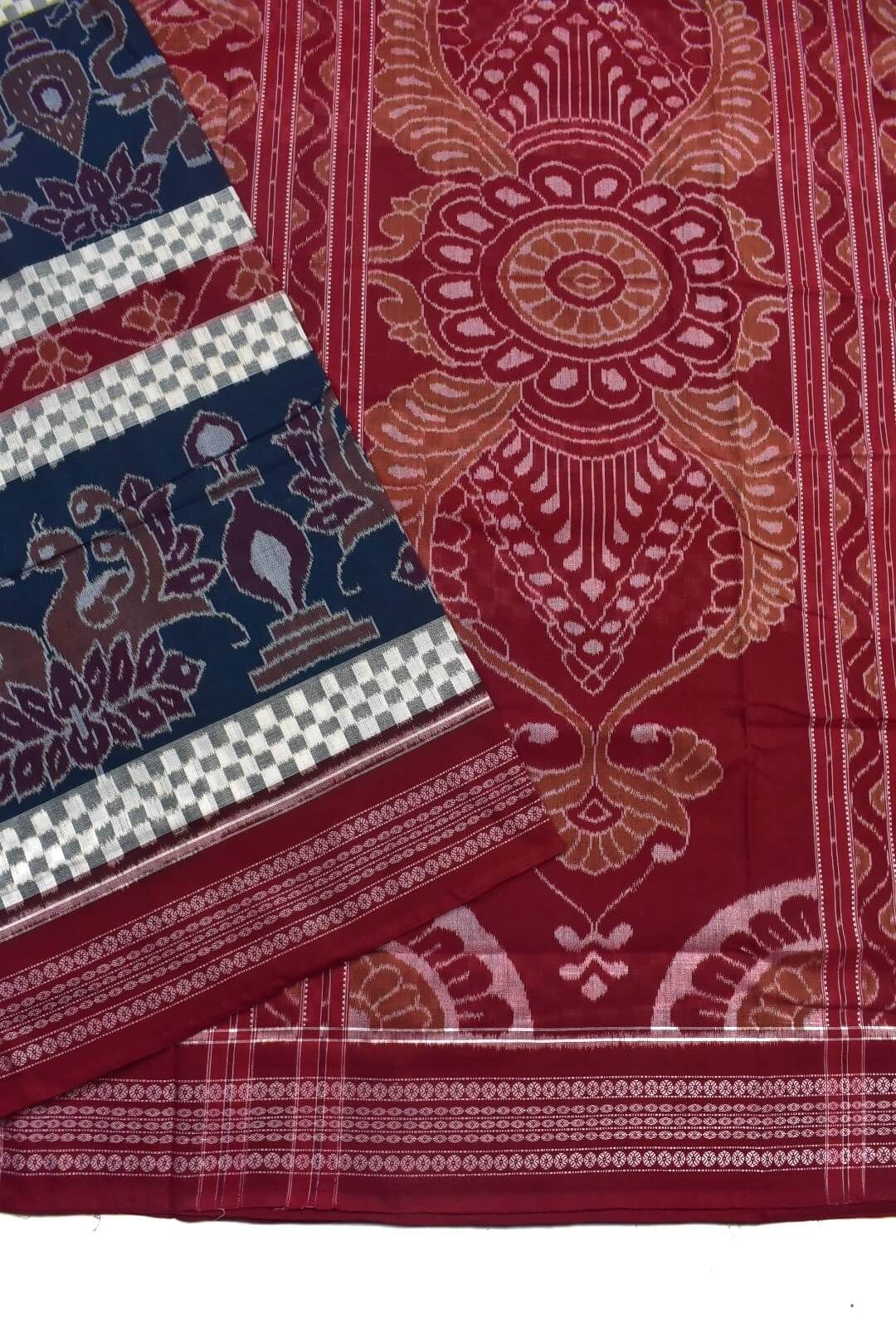 Sumati Colour Elephant Design Sambalpuri Handloom Cotton Bandha Saree - Image 3