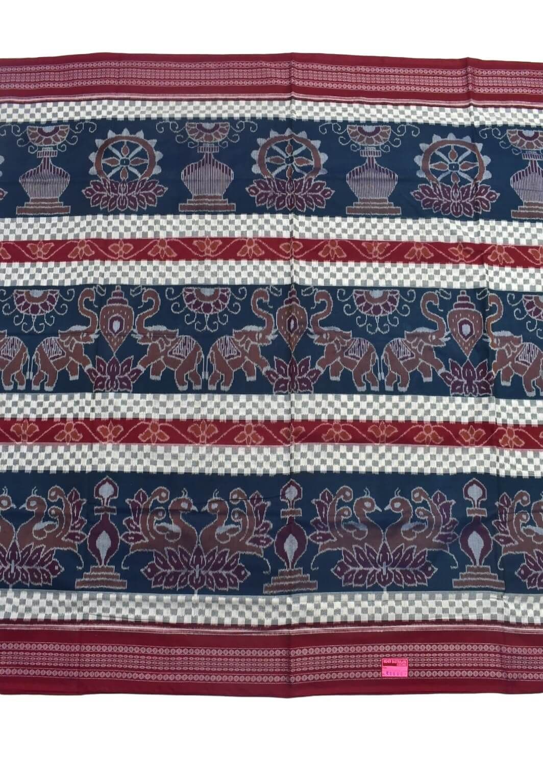 Sumati Colour Elephant Design Sambalpuri Handloom Cotton Bandha Saree