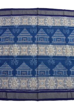 Sky Colour konark Design Sambalpuri Handloom Cotton Bandha Saree