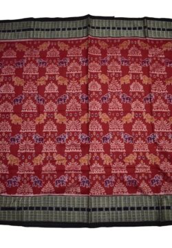 Red Colour Sambalpuri Handloom Bandha Cotton Saree
