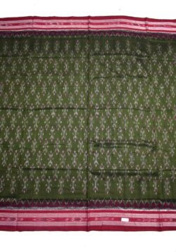 Green Colour Sambalpuri Handloom Mania Bandha Cotton Saree