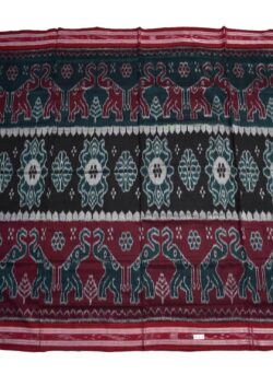 Red-Black Colour Sambalpuri Handloom Mania Bandha Cotton Saree