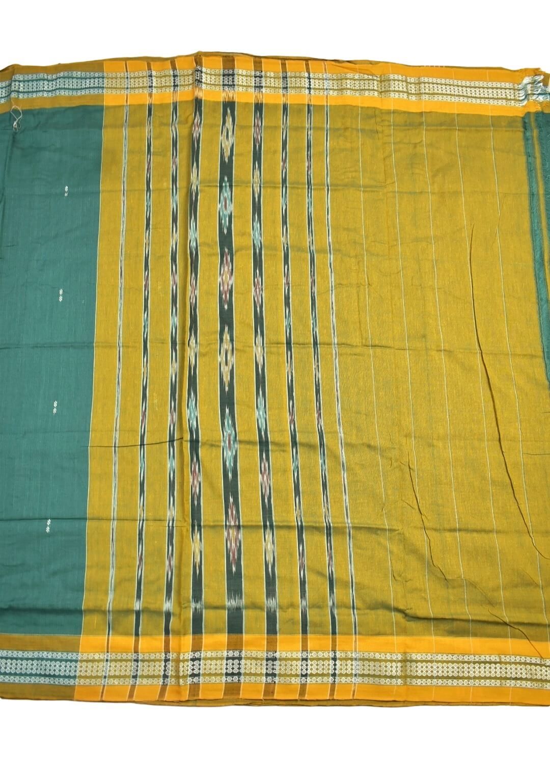 Sky Colour Sambalpuri Handloom Mania Bandha Cotton Saree - Image 2