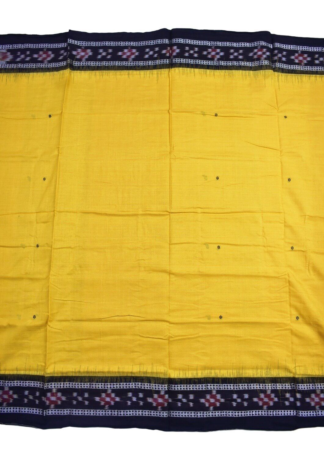 Yellow Colour Sambalpuri Handloom Mania Bandha Cotton Saree