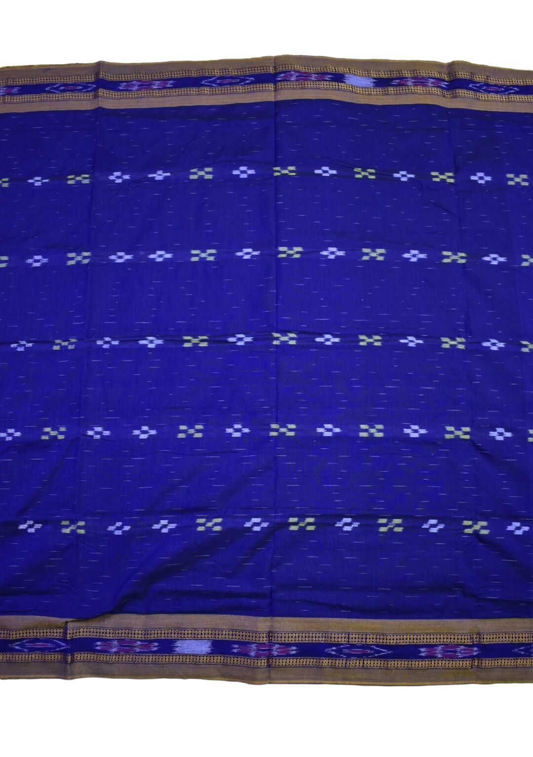 Blue Colour Sambalpuri Handloom Mania Bandha Cotton Saree