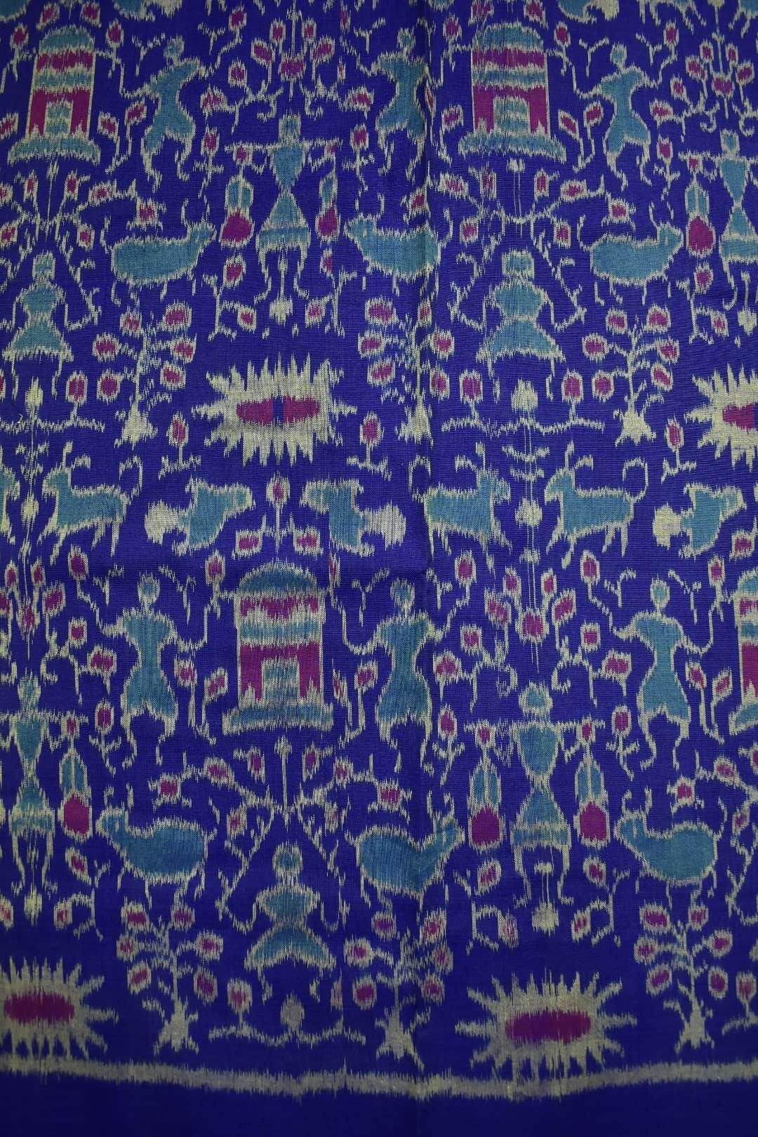Blue Colour Sambalpuri Handloom Cotton Dress Material - Image 5
