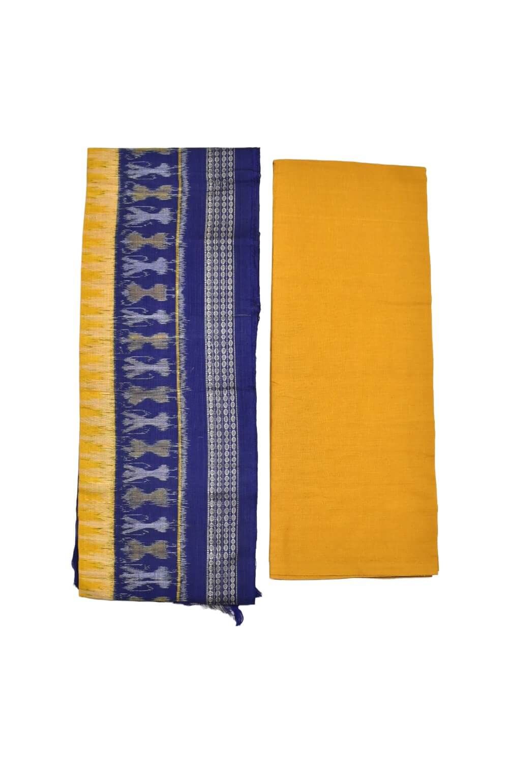 Blue Colour Sambalpuri Handloom Cotton Dress Material - Image 2