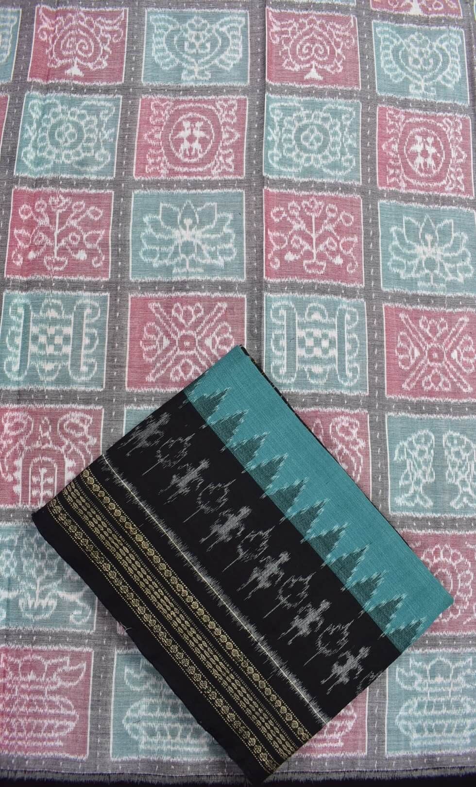 Lite Colour Nabakothi Design Sambalpuri Handloom Cotton Dress Material - Image 3