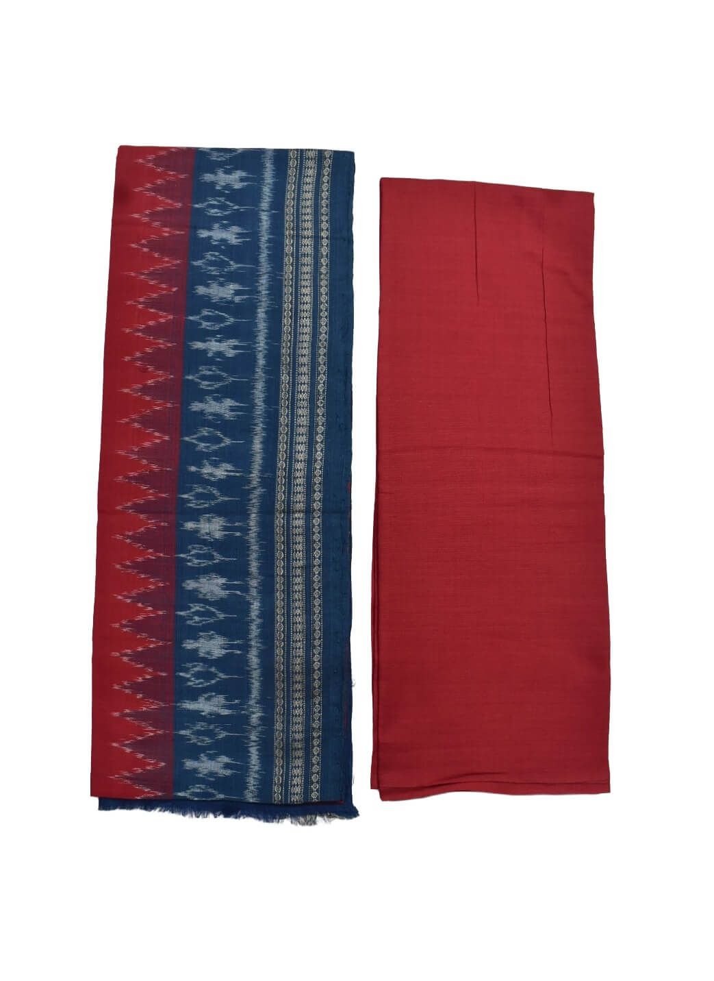 Sumati Colour Tribal Design Sambalpuri Handloom Cotton Dress Material - Image 2