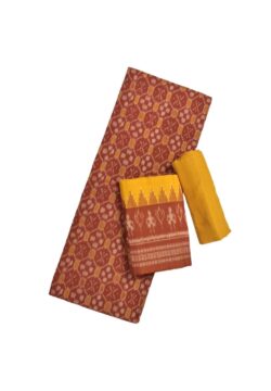 Rust Colour Sambalpuri Handloom Cotton Dress Material