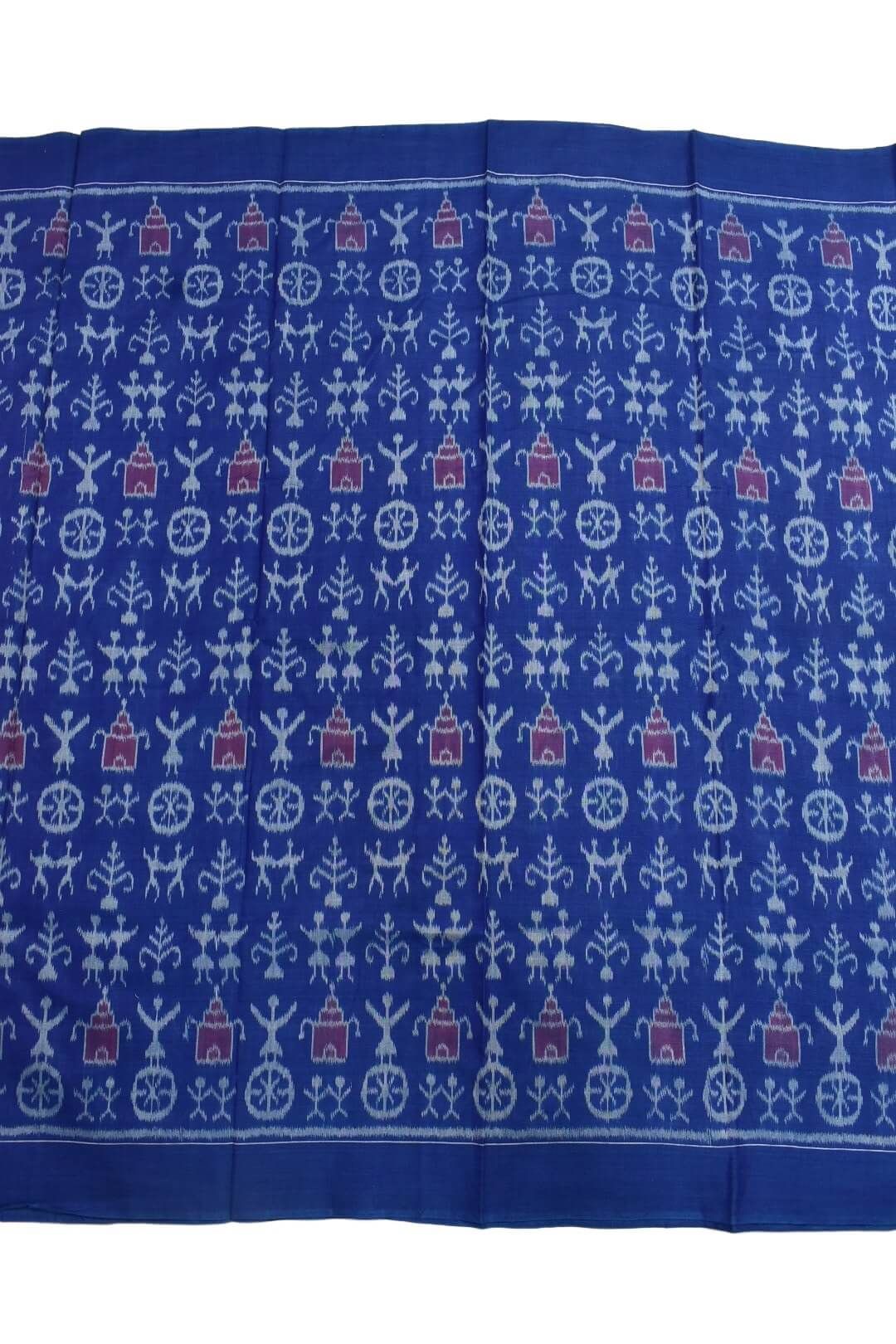 Sky Blue Colour Tribal Design Sambalpuri Handloom Cotton Dress Material - Image 4