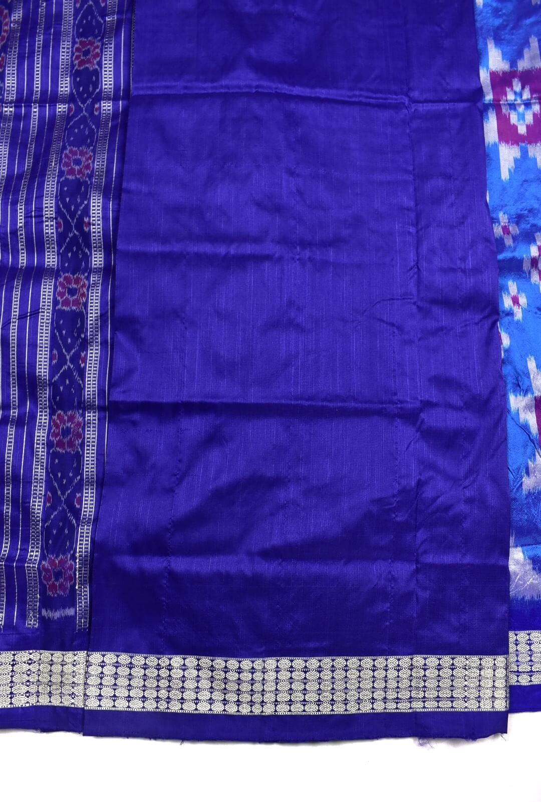 Sky Blue Colour Sambalpuri Handloom Bandha Silk Saree - Image 5