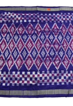 Blue-Purple Combination Pasapali Design Sambalpuri Handloom Bandha Silk Saree