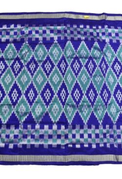 Ramagreen-Blue Combination Pasapali Design Sambalpuri Handloom Bandha Silk Saree