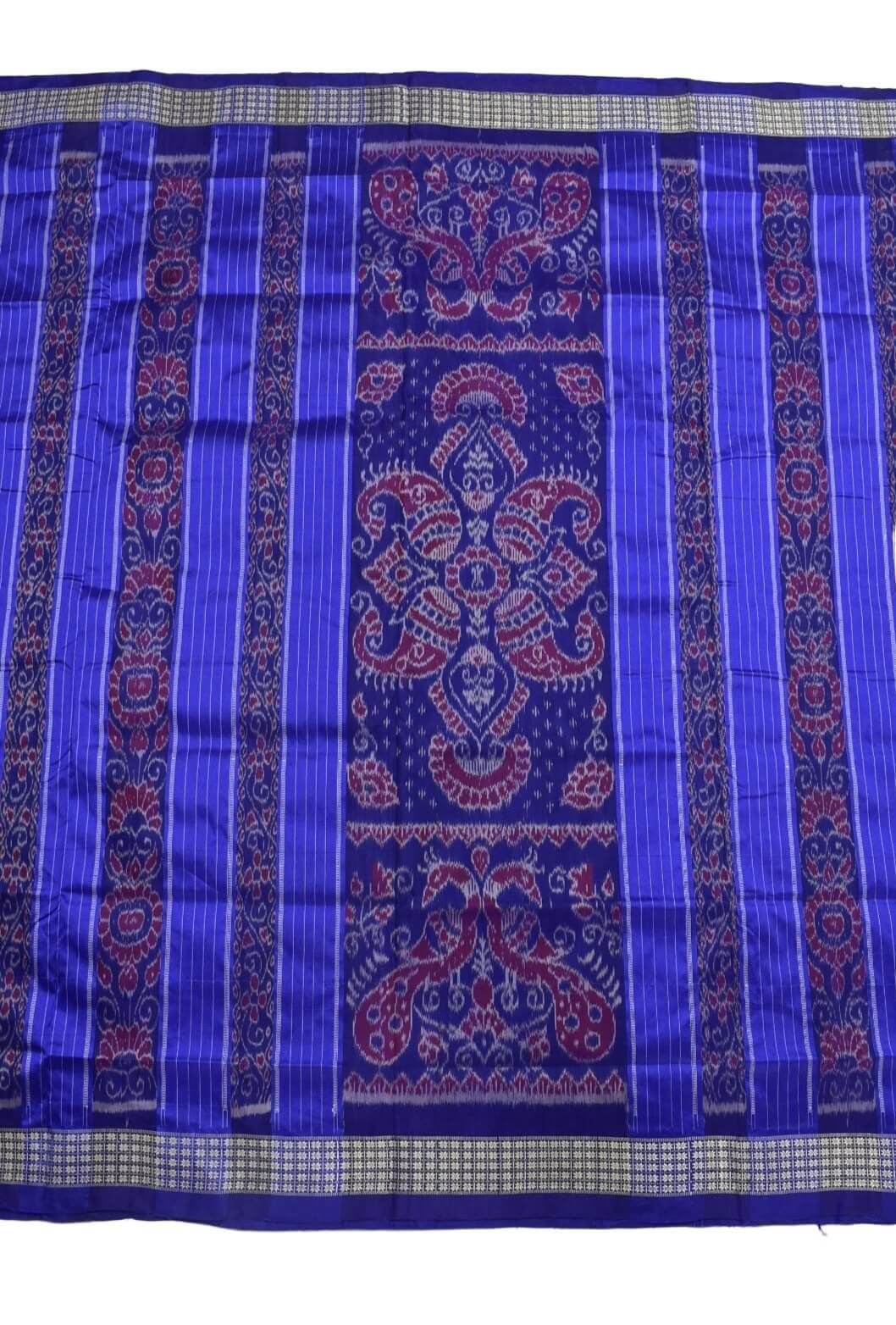 Sky-Blue Colour Pasapali Design Sambalpuri Handloom Bandha Silk Saree - Image 2